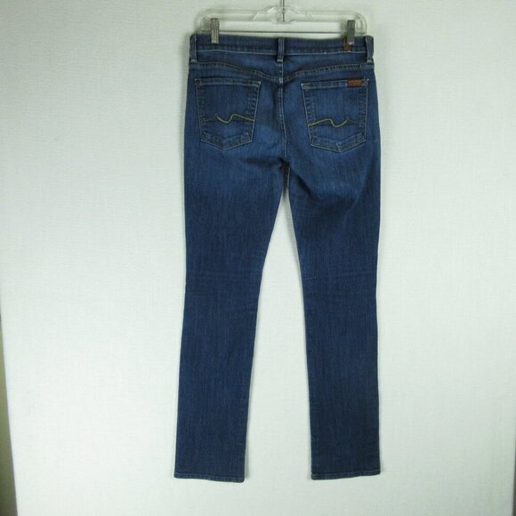 7 for all mankind Straight Leg Jeans Size 28 Medium Wash Low Rise - Picture 7 of 15